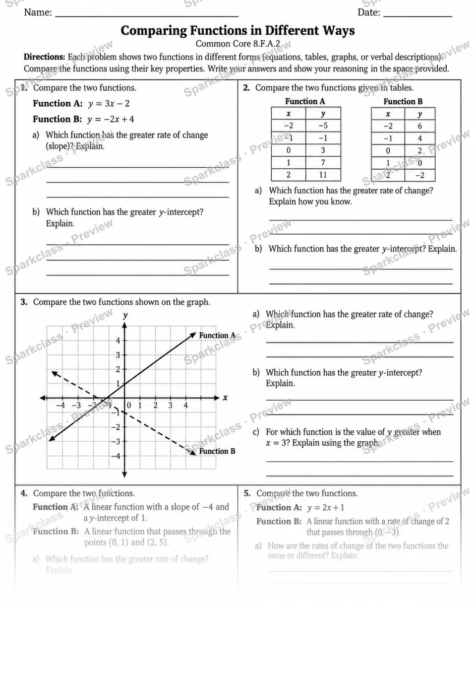 8.F.A.2 · 2 Compare Functions Variant — page 1