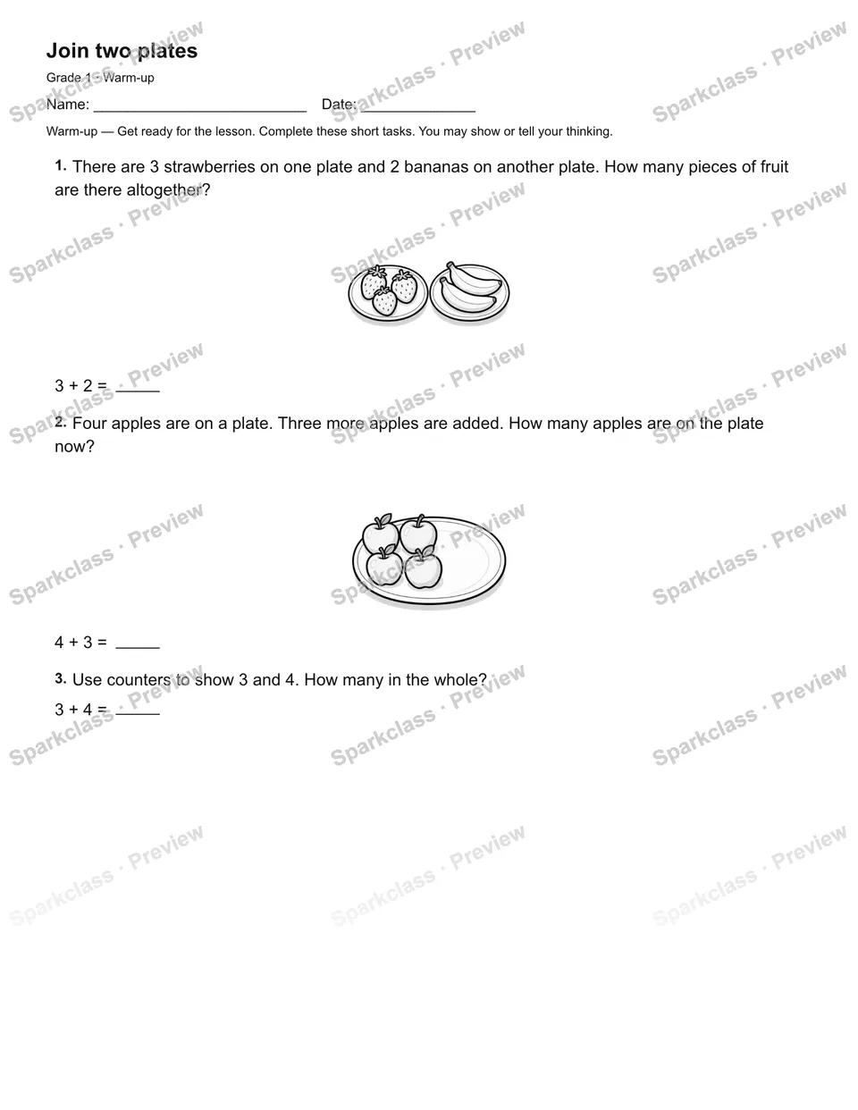 Join two plates — Warm-up — page 1