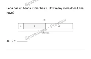 Compare two amounts — Grade 2 problem preview