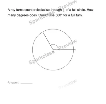Connect angle measures to a circle — Grade 4 problem preview