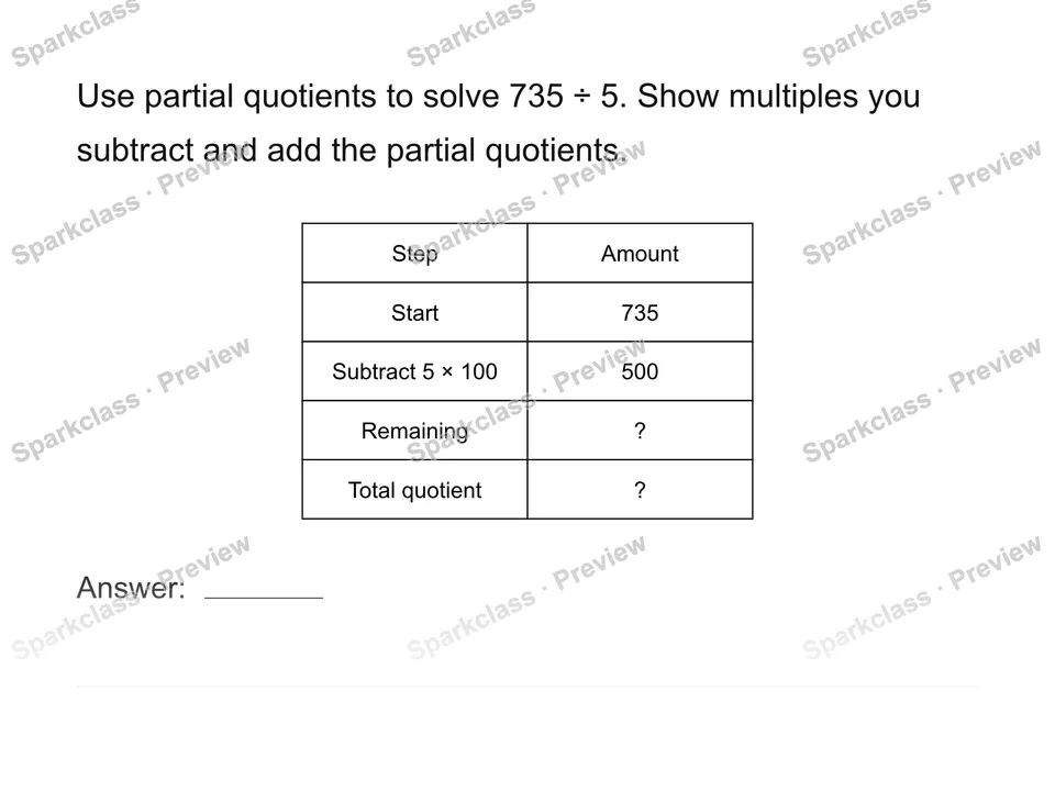 Use partial quotients — page 1