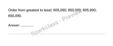 Order numbers — Grade 4 problem preview