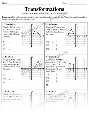 8.G.A.1 · Properties of rotations, reflections, translations — Grade 8 worksheet preview