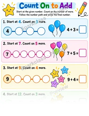 Start At Number — Grade 1 worksheet preview