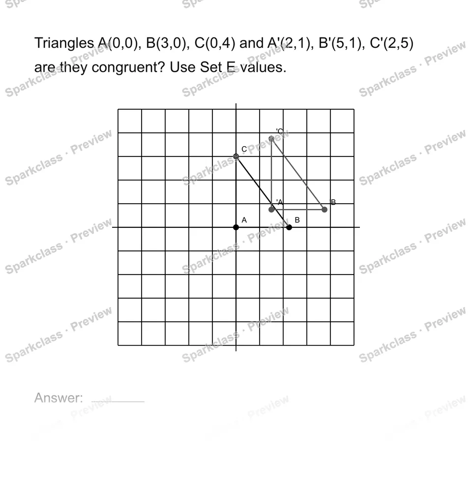 Use coordinates to test congruence — page 1