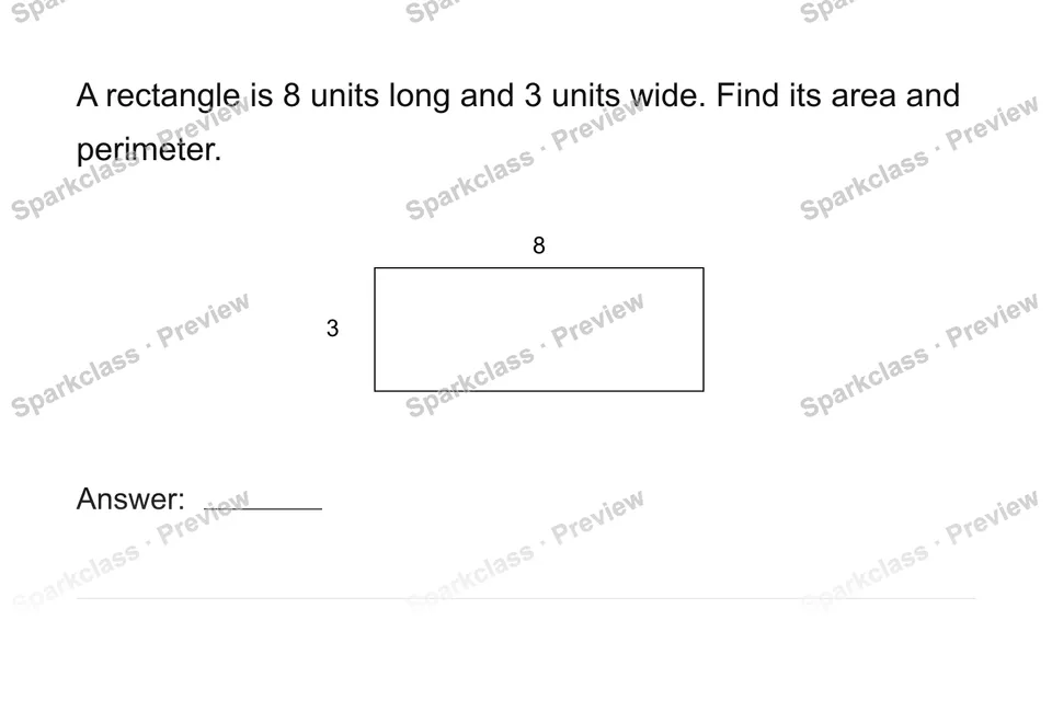 Use rectangle area and perimeter — page 1