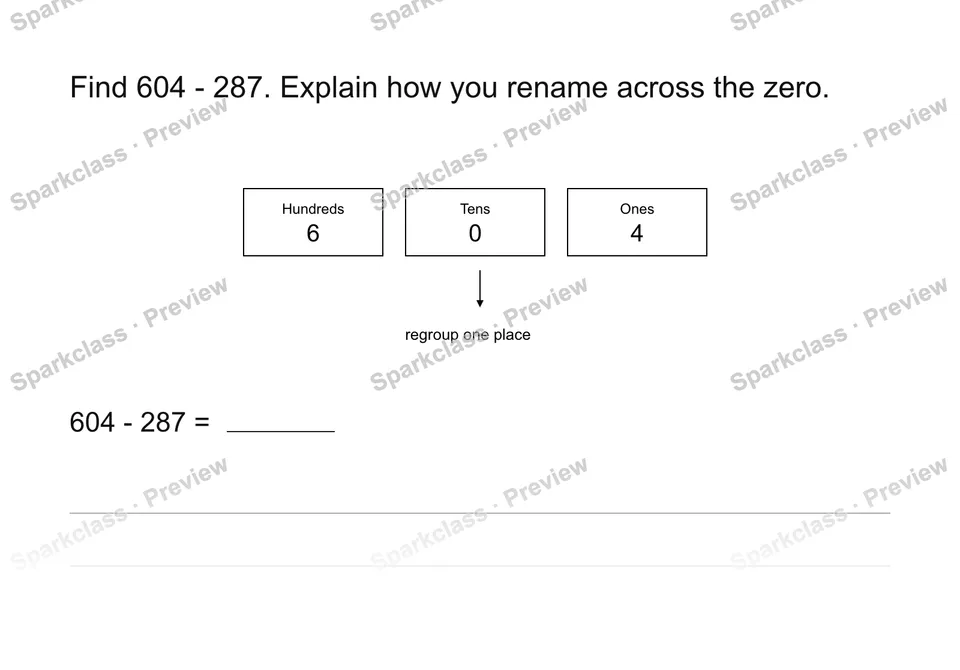 Explain a rename in subtraction — page 1