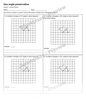 Use angle preservation — Guided Practice — Grade 8 worksheet preview