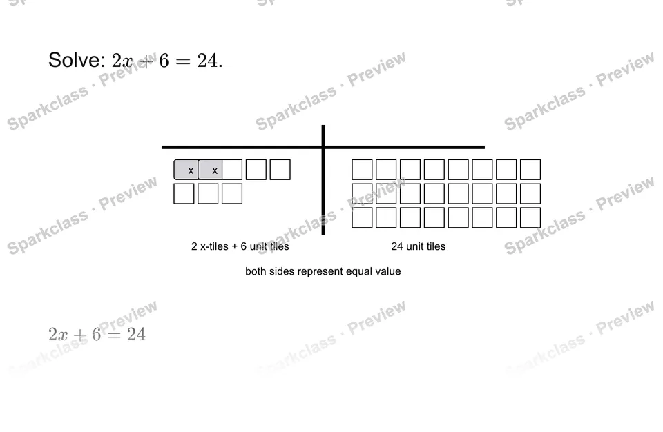 Solve a two-step equation — page 1