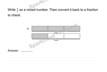 Rename fractions greater than one — Grade 4 problem preview