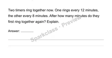 Find least common multiples — Grade 6 problem preview