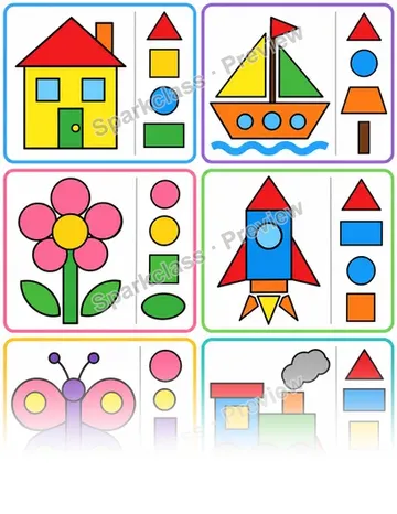 Basic Puzzle Workshop · Shape Parts — Kindergarten worksheet preview