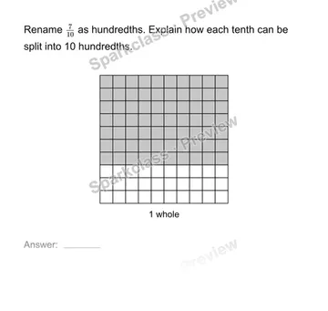 Connect tenths and hundredths — Grade 4 problem preview