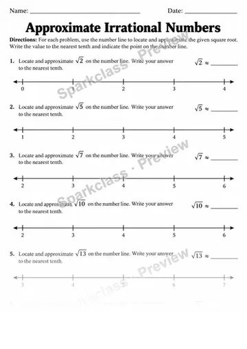8.NS.A.2 · Approximate irrational numbers — Grade 8 worksheet preview
