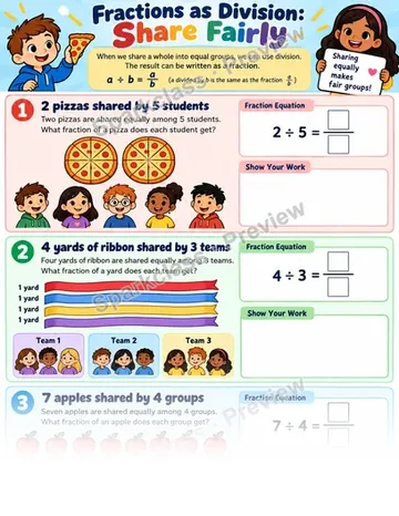 Fractions as Division — Grade 5 worksheet preview