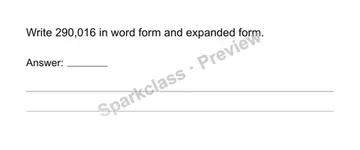 Write two forms — Grade 4 problem preview