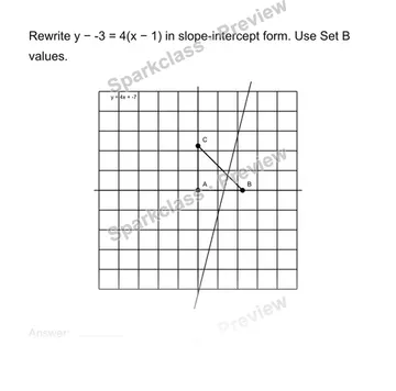 Rewrite point-slope form — Grade 8 problem preview