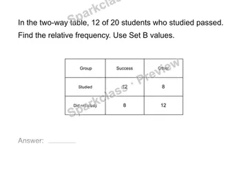 Read a two-way table — Grade 8 problem preview
