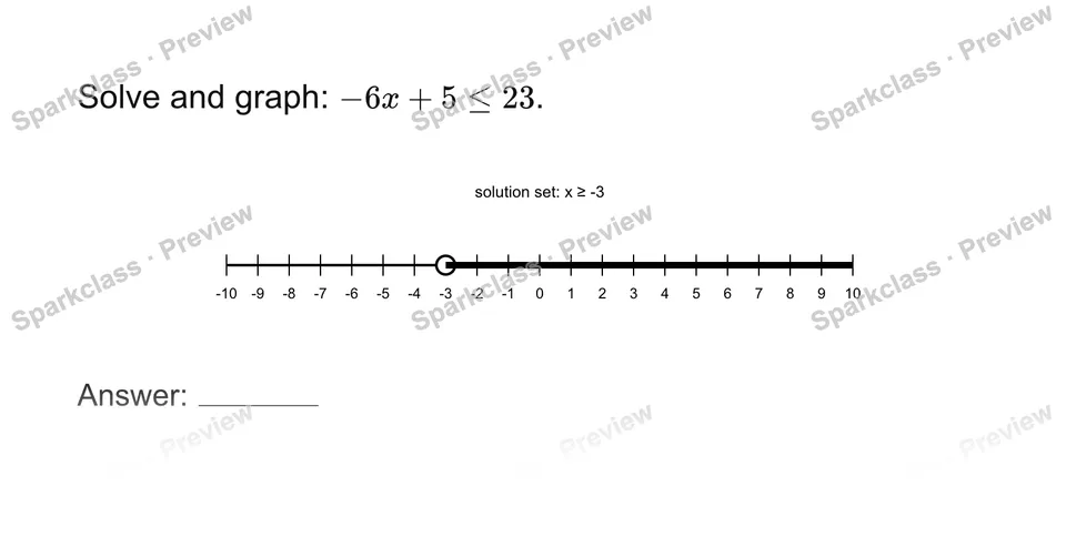 Solve a two-step inequality — page 1