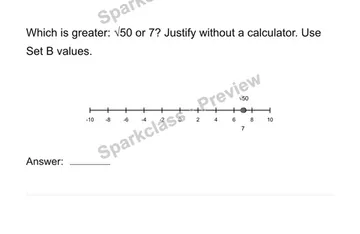 Compare real numbers — Grade 8 problem preview