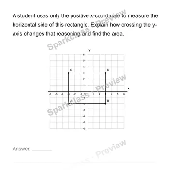 Draw and measure coordinate polygons — Grade 6 problem preview