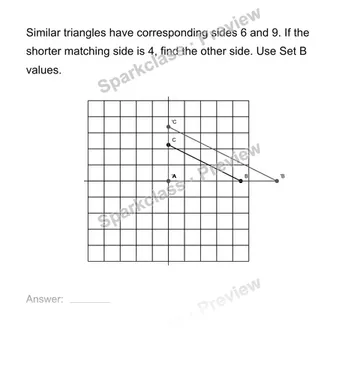 Find a missing side in similar figures — Grade 8 problem preview