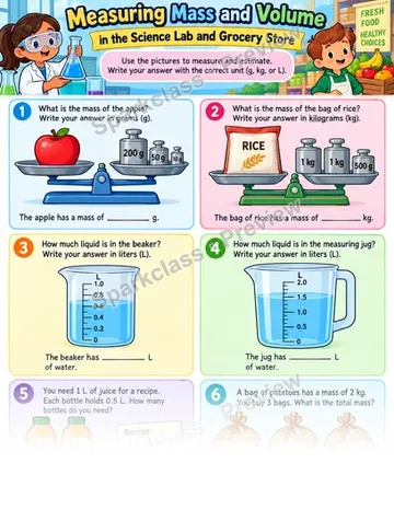 Mass and Volume Lab — Grade 3 worksheet preview