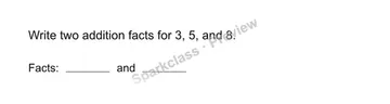 Write two facts — Grade 1 problem preview
