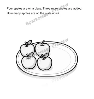 Apples join the plate — Grade 1 problem preview