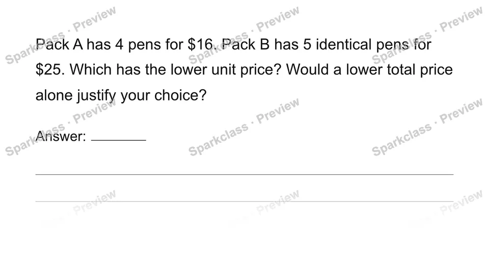 Unit prices and constant speed — page 1