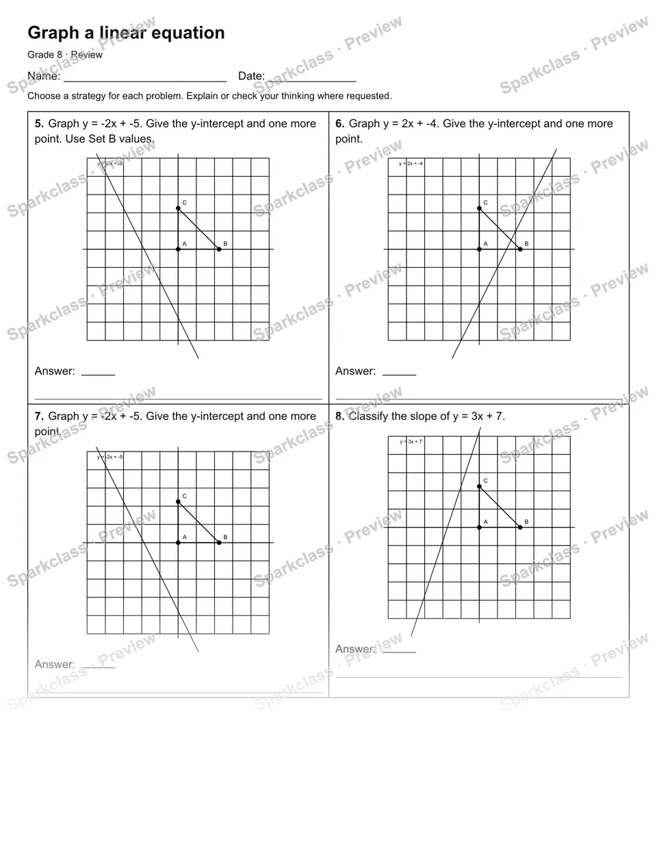 Graph a linear equation — Review — page 2