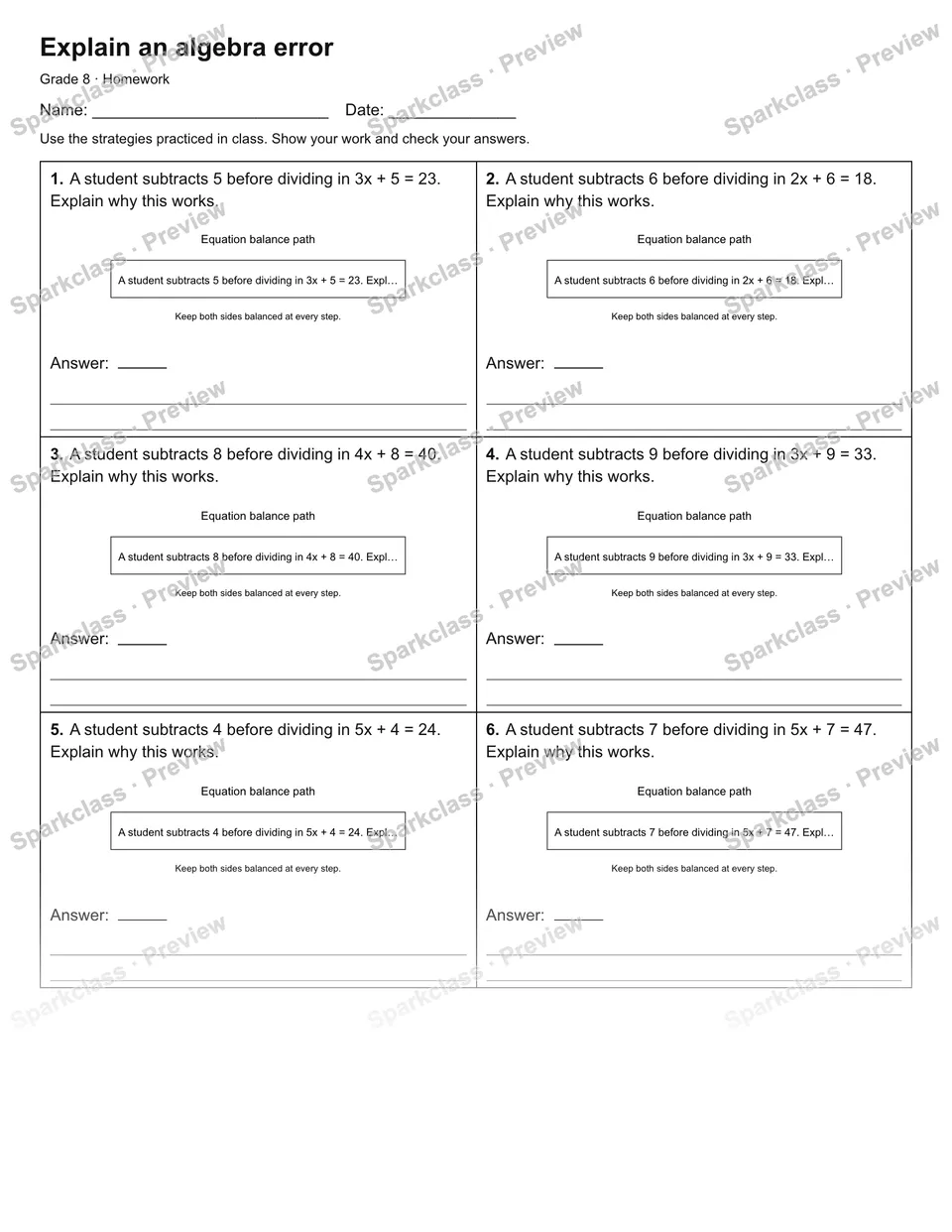 Explain an algebra error — Homework — page 1