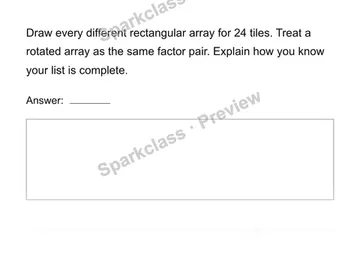 Build all factor arrays — Grade 4 problem preview