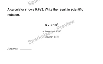 Interpret calculator notation — Grade 8 problem preview