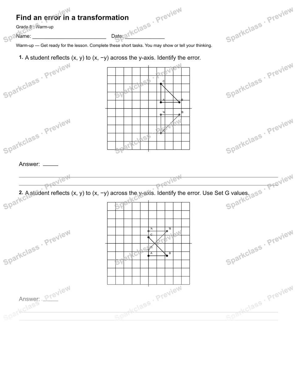 Find an error in a transformation — Warm-up — page 2