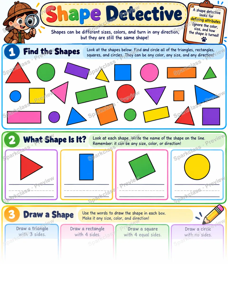 Shape Detective Classroom — page 1