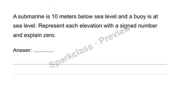 Interpret signed quantities and zero — Grade 6 problem preview