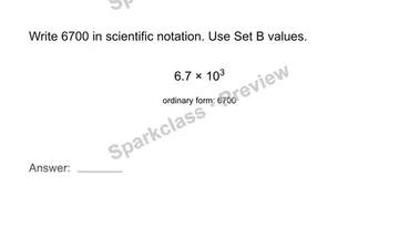 Read scientific notation — Grade 8 problem preview