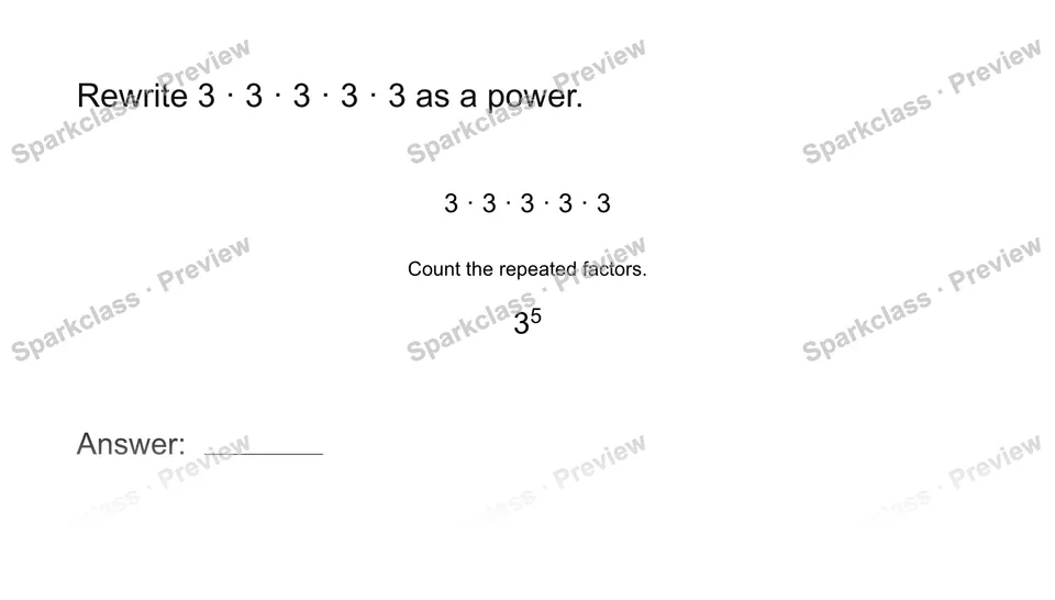 Rewrite repeated multiplication — page 1