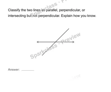 Identify parallel and perpendicular lines — Grade 4 problem preview