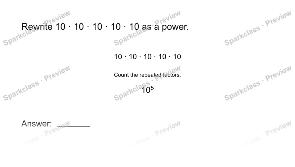 Rewrite repeated multiplication — page 1