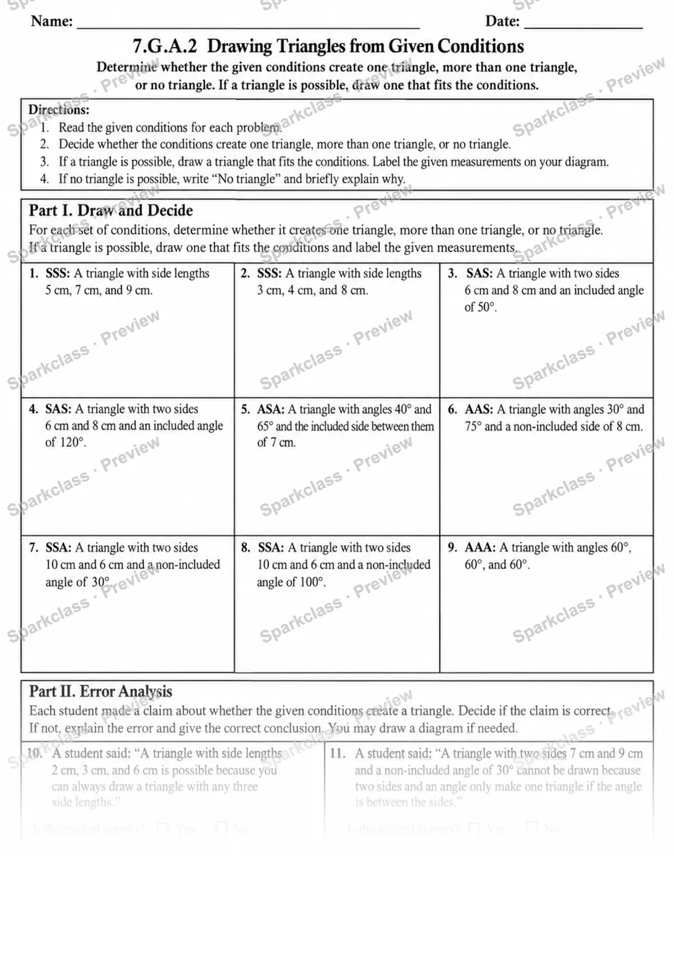 7.G.A.2 · 2 Triangle Constructions Variant 2 — page 1