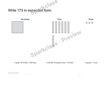 Write expanded form — Grade 2 problem preview