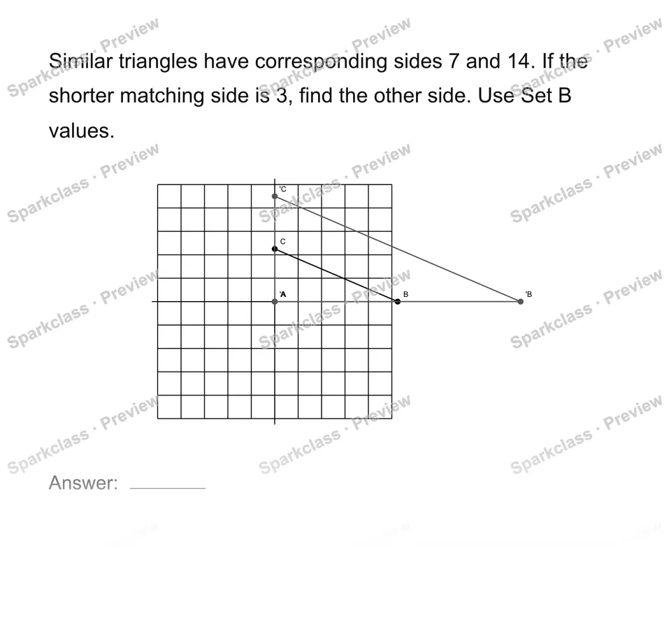 Find a missing side in similar figures — page 1