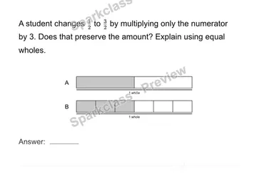 Explain equivalent fractions with models — Grade 4 problem preview