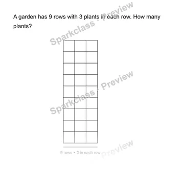 Solve an array situation — Grade 3 problem preview