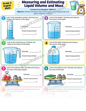 Estimate Measure 01 — Grade 3 worksheet preview
