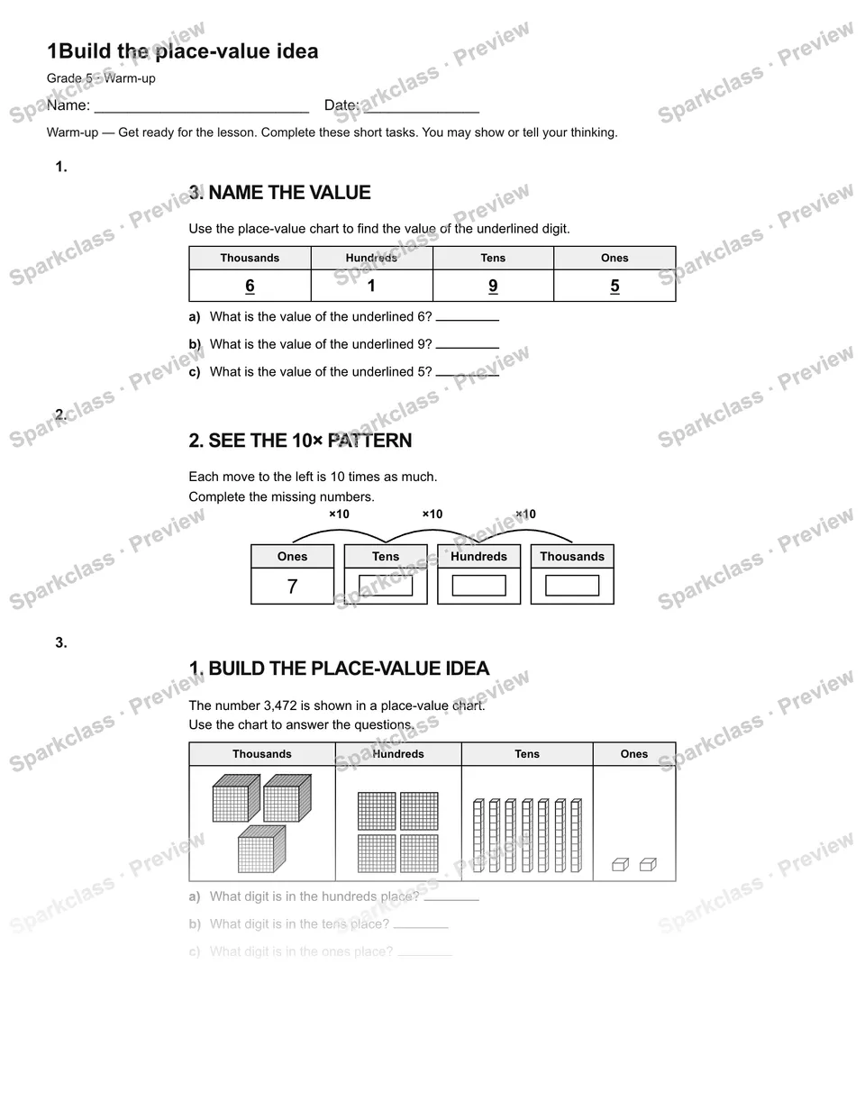 1Build the place-value idea — Warm-up — page 2