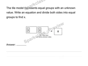 Solve multiplicative one-step equations — Grade 6 problem preview