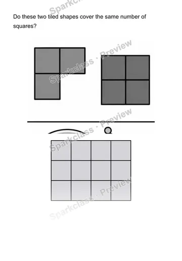 Compare covered area — Grade 2 problem preview